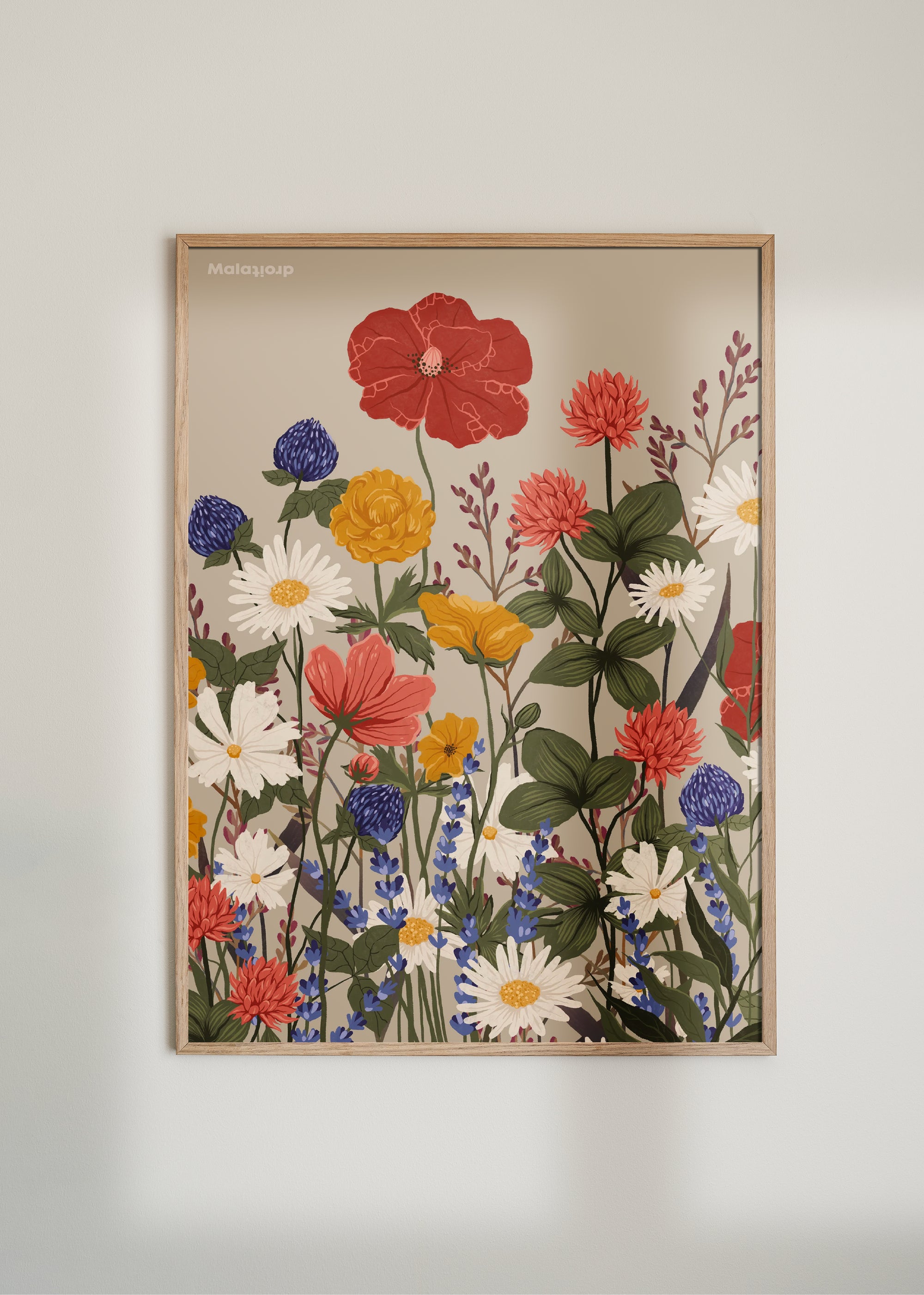 Vilde Blomster Plakat — 60x80